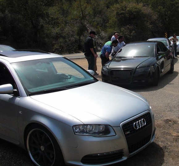 Audi A4s Black and Silver