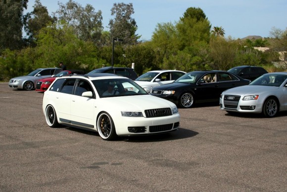 White Audi A4 Avant B6