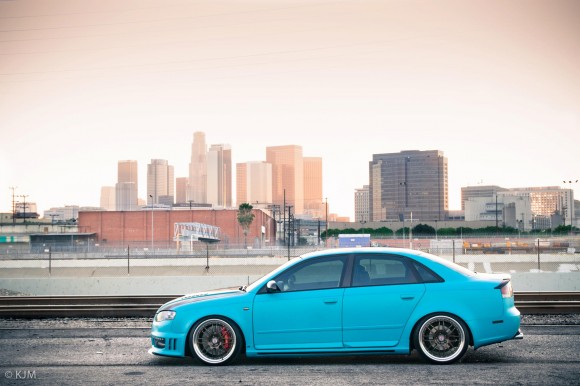 Matte Turquoise Audi A4 on HREs